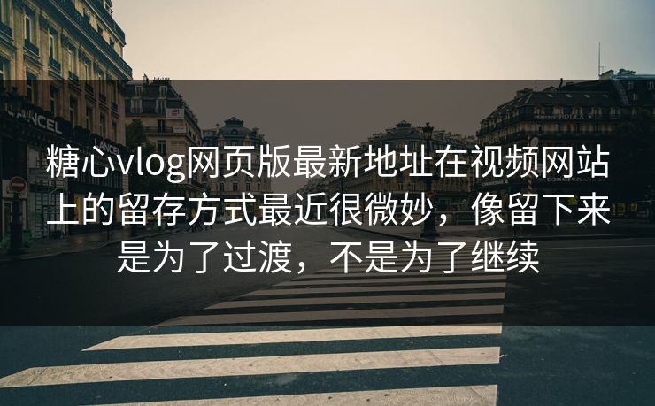 糖心vlog网页版最新地址在视频网站上的留存方式最近很微妙，像留下来是为了过渡，不是为了继续