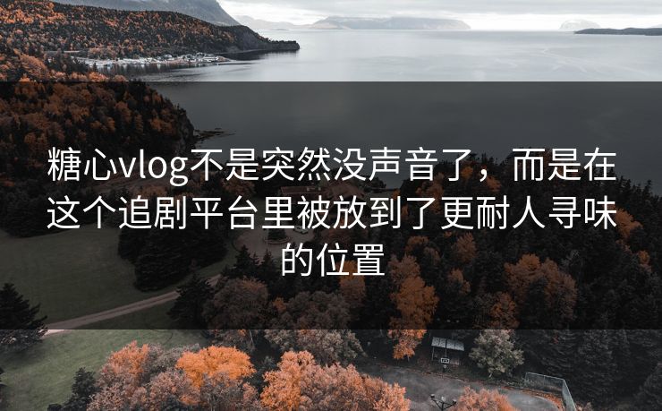 糖心vlog不是突然没声音了，而是在这个追剧平台里被放到了更耐人寻味的位置